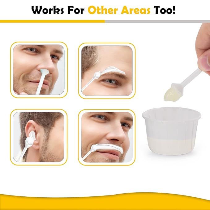 120g Wax Nose Wax Kit, Nose Hair Wax Kit with 40 Applicators, Quick & Painless Nose Waxing Kit for Men and Women, Nose Hair Remover Kits Used 20 Times Usage