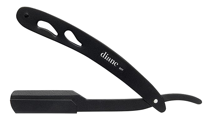 Diane Professional Straight Edge Shaving Razor, Black, 0.15 lb (Pack of 2)