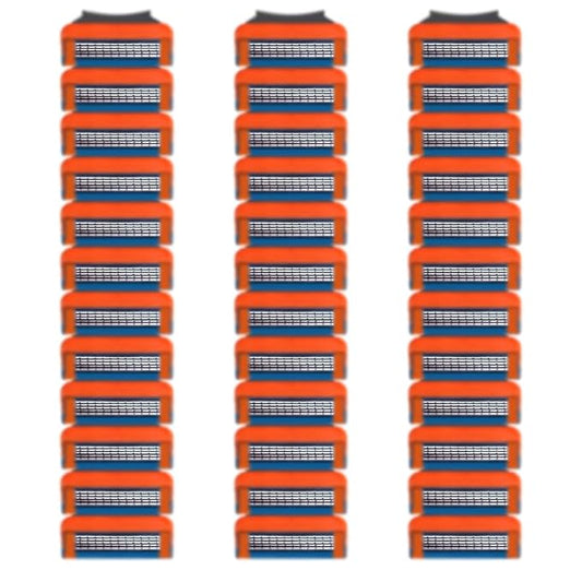 36 Blades Replacement Parts for GL-Fusion 5 Style Razors (orange), Wet Razors Men's Blades Value Packs