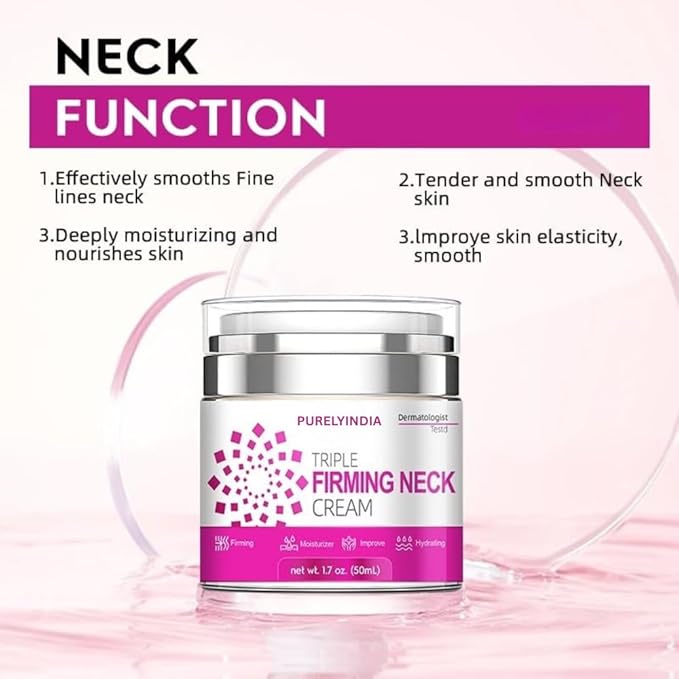 Anti-Aging Neck Cream | Retinol, Collagen & Peptides Triple Firming Moisturizer for Neck, Chin & Décolleté | Lifting & Tightening Cream, 1.7 oz