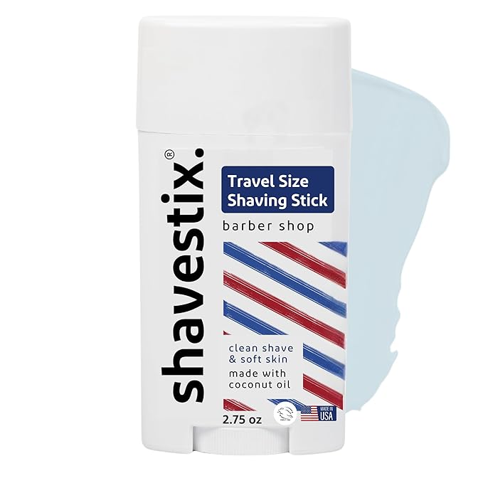 Travel Size Shaving Cream Stick 2.75 Oz | Barber Shop - Shaver Friendly Mens Hair Removal Cream Bar | Shavestix Shave Stick Sub Foam, Gel, Soap