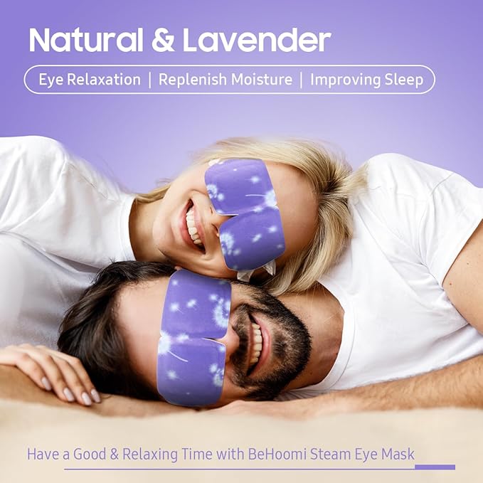 Steam Eye Mask, 10 Packs Heated Eye Mask, Self Heating Disposable SPA Warm Compress for Eyes Sleep Mask, Travel Essentials & Relaxation Gifts, Valentine's Day Gifts (Lavender Scent)