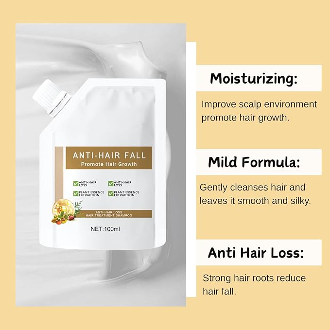 Generic 2Pcs Anti-Hair Fall Hair Loss Shampoo, Anti-Hair Fall Promote Hair Growth, Rich in Various Plant Extracts Moisturize, Suitable For All Hair Type