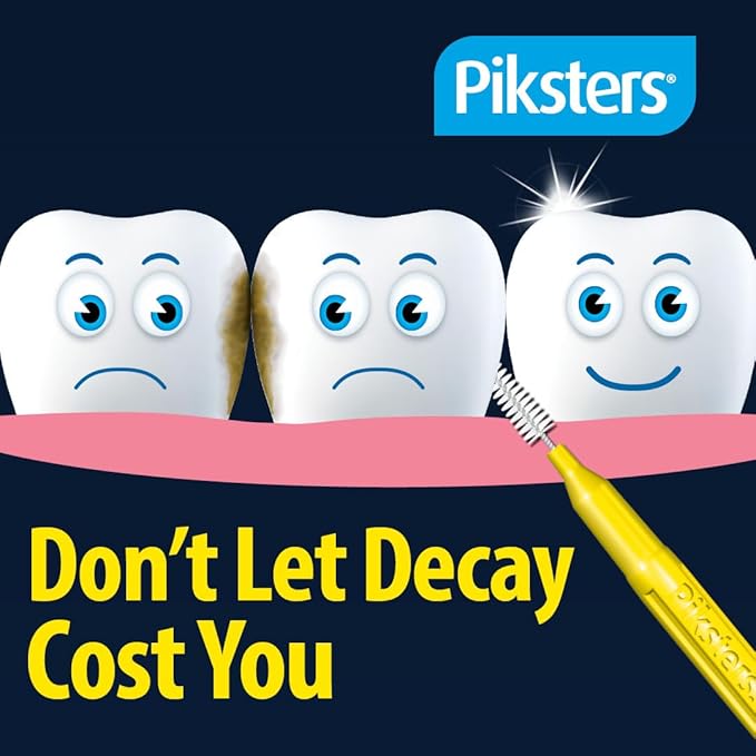 Piksters Interdental Brushes, Size 4, 100 Count (10 x 10 Packs), Interdental Tooth Brush for Medium to Large Gaps, Gum Soft Bristles for Plaque Removal, Safe for Braces (100 pk)