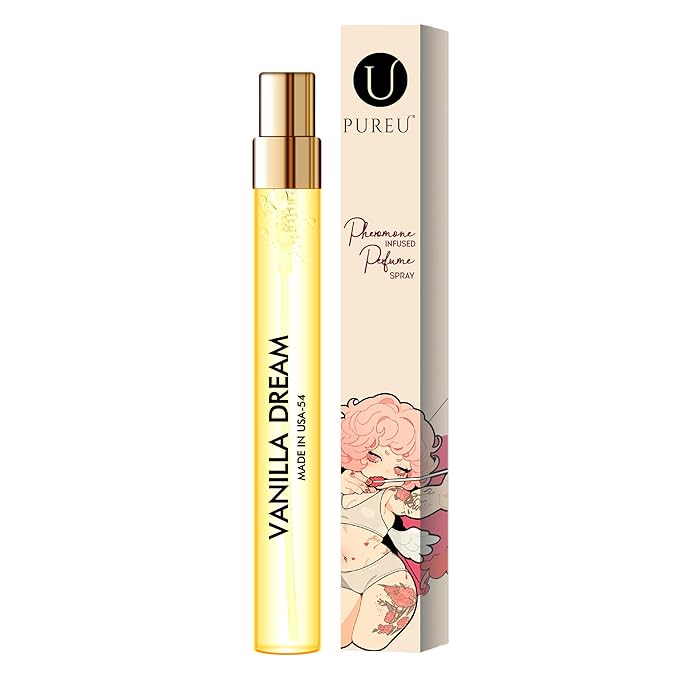 PUREU Pheromones Perfumes for Women & Men Amber Vanilla Long Lasting Pheromone Perfume Oils Cologne for Men Wife Gift Ideas.Travel Size 0.4oz/12 mL