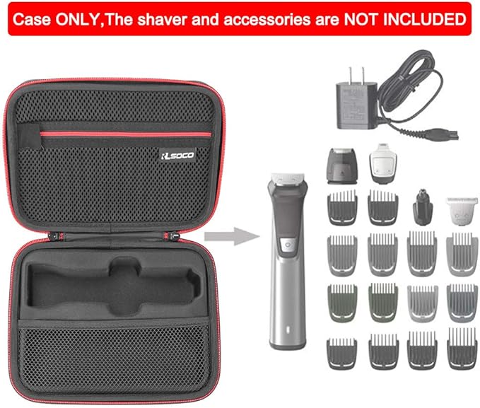 Case Compatible with Philips Norelco Multigroom Series 7000 by RLSOCO，Works with Philips MG7910/49,MG7770/49,MG7750/49,MG7790/40,MG7770/18 - Fits for All Attachment Head and Charger (Case Only)