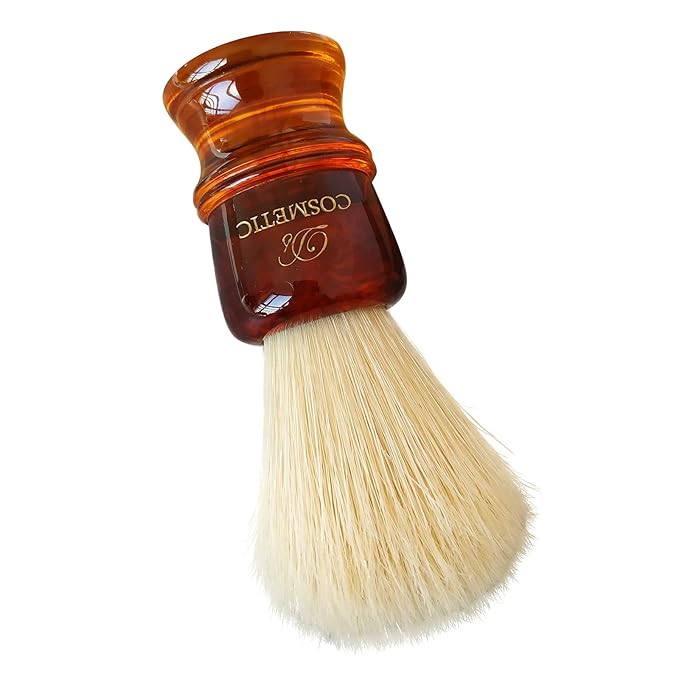 Plisoft Boar Bristle Hair Shaving Brush for Men,22mm Soft and Good Backbone Hair Knot with Amber Resin Handle