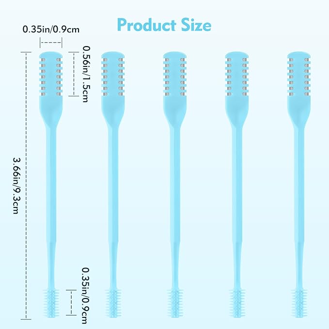 5Pcs 2-in-1 Nasal Hair Cutter, Double-Sided Nose Hair Trimmer Upgrade, 360° Rotating Manual Nose Trimmer Portable with Soft Cleaning Brush for Women and Men (Blue)