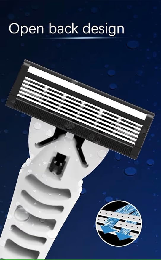 Max A Series 6 Stainless Steel Razor Blades With Pivoting Head, Lubricating Strip Super Comfort Razor For Men Shaving, 3 Pack.