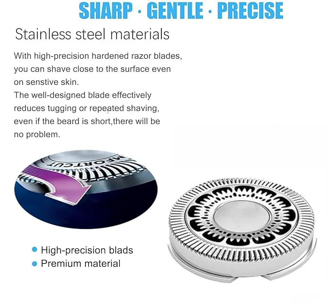SH60 Replacement Heads Compatible With Philips Norelco 6000 Replacement Blades，SH60 Blades Compatible With Norelco Series 6000, S6810, S6820, S6850, S6880/81,Sh60 3Pack