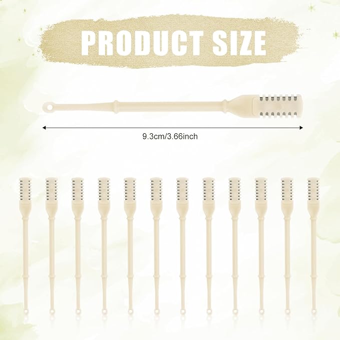 12pcs 2 in 1 Nasal Hair Cutter, 360 Rotating Nose Hair Trimmer for Men Women Double Sided Nose Hair Cleaner with Ear Picker Portable Manual Nostril Hair Removal Tool (White)