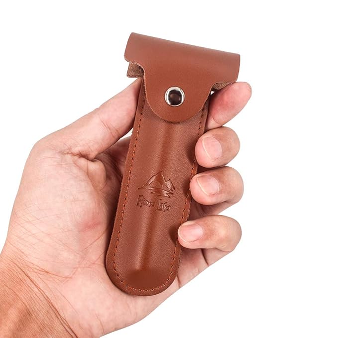 Double Edge Leather Razor Case -Genuine Leather Double Edge Safety Razor Perfect for Any Safety Razor. Keeps Your Razor and Razor Blade Safe. Extra Wide top to fit All Kinds of Razors