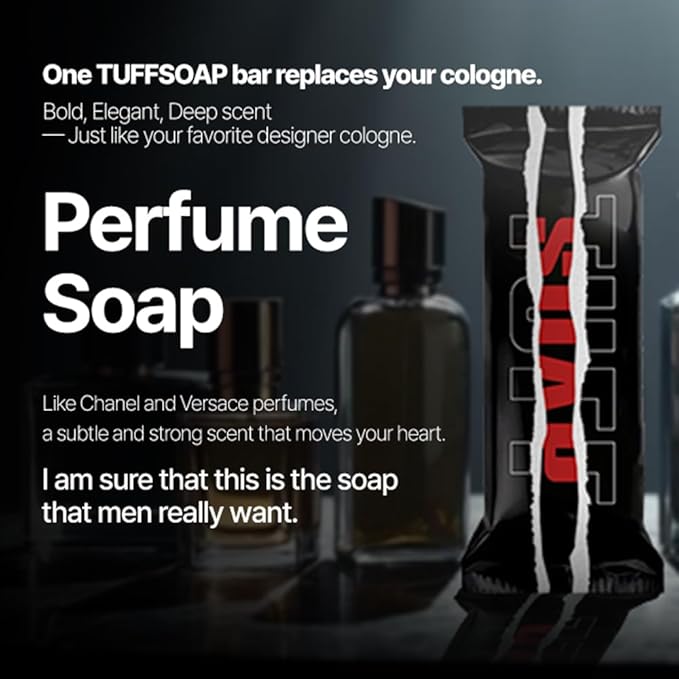 GREEN – 4-in-1 Men’s Fragrance Soap Bar 5.5 oz – Natural All-in-One Bar for Body, Face, Hair & Shaving – TUFF RED (Energy) / TUFF GREEN (Skin Protection) – Long-Lasting & Sulfate-Free
