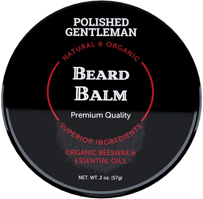 Beard Balm for Men & Mustache Wax - Hold Biard Wax with Beard Oil for Men - Made With Beeswax for Easy Styling - Polishes, Softens & Conditions Beard & Mustache - Itch Free Beard Care 2oz