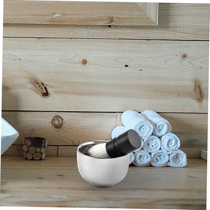1pc Men Stainless Steel Shaving Bowl Foaming Soap Container for Comfortable Shaving Salon and Rustproof Design