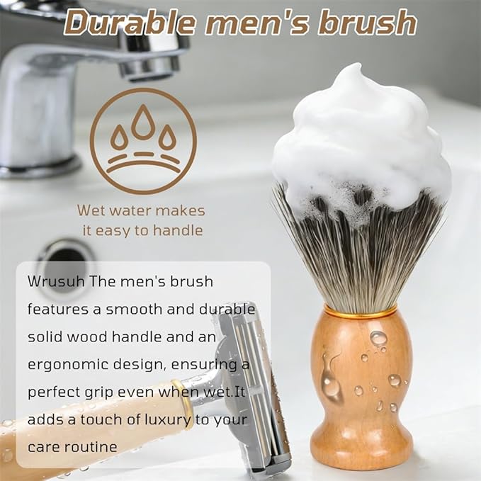 Shaving Brush,Premium Shaving Brushes for Men, Professional Shaving Cream Brush-Soft Bristles for Smooth Shaves, Ideal Men’s Shave Brush for a Luxurious Grooming Experience