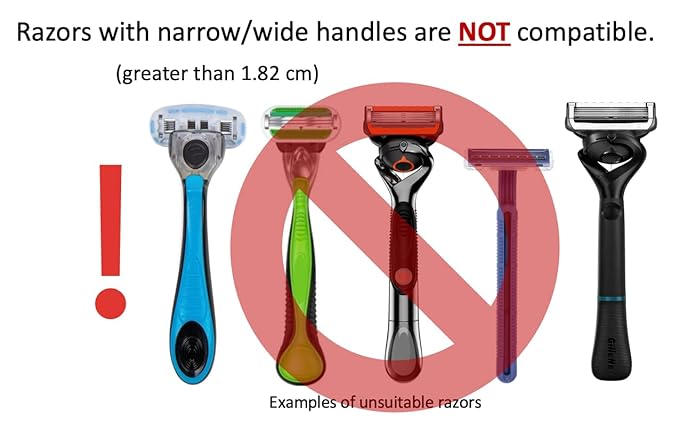 Back Razor Extension for Men – 8.3 Inch Travel Shaving Handle – Compact & Lightweight – Easy Back Shaving for Travel