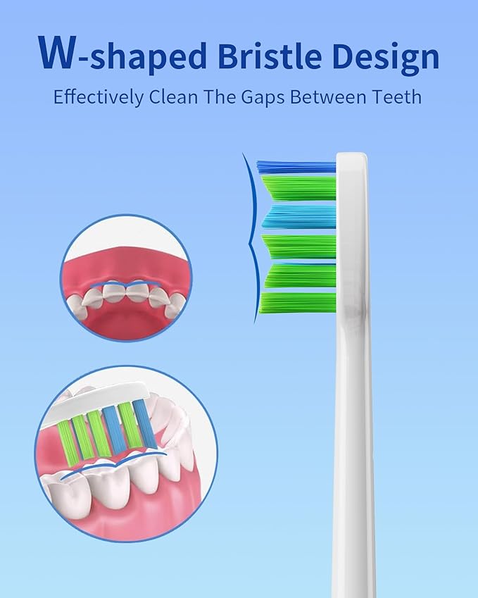 7AM2M AM100/AM105/AM111 Electric Toothbrush Brush Heads x 8 for 7AM2M Electric Toothbrush ONLY (Black)