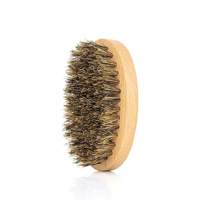 For Facial Hair Boar Bristle Beard Brush Oval Wood Handle Beard & Mustache Brush Massage Comb Men Beard Grooming Tool
