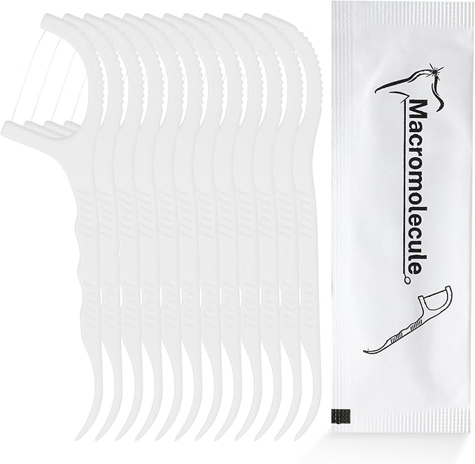 Kifmurase 1000 Pcs Individually Wrapped Floss Picks Bulk Dental Floss Picks Flossers for Adult Travel & Daily Use, Oral Teeth Clean Tight Space Deep Cleaning Plaque Remover (White)