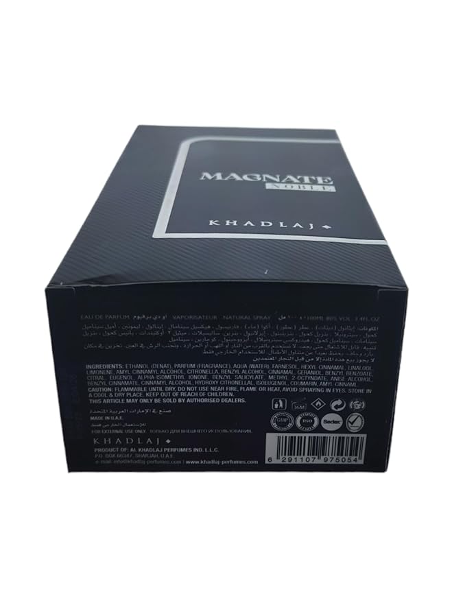 Khadlaj Magnate Noble Eau De Parfum Spray, 3.4 Ounce (Unisex)