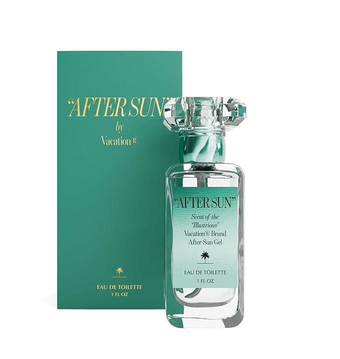 VACATION AFTER SUN Eau de Toilette Sunscreen, Blends Notes of Classic Aloe Vera Gels, Fresh Tropical Perfume, Unisex Scent of Summer Nights, Travel Size, 1 Fl. Oz.