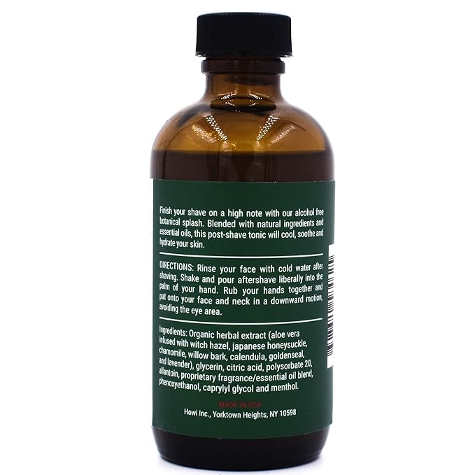 Taconic Shave Eucalyptus Mint Aftershave Splash – Refreshing, Alcohol-Free Men’s After Shave – Tones & Cools Skin Naturally – 4 oz USA Made