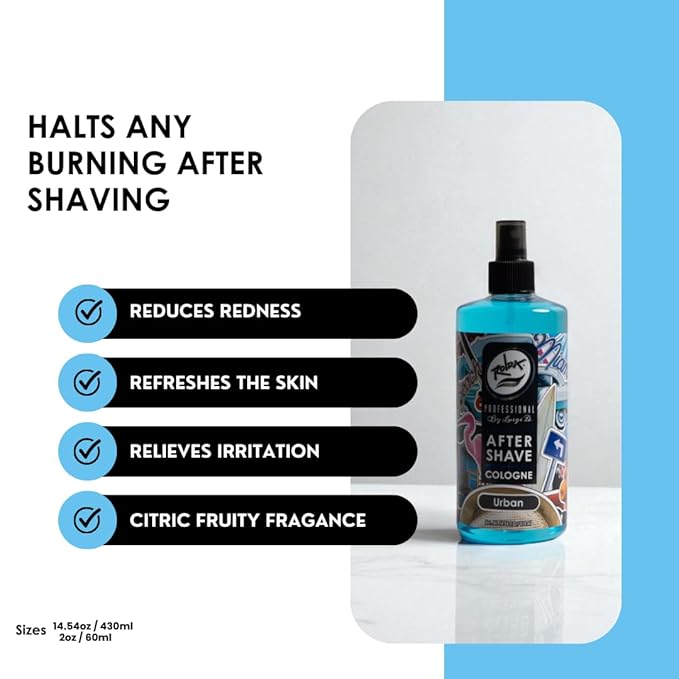 Rolda Urban After Shave Tonic Cologne Spray For Men - Post Shave Tonic Calms Irritation, Helps Heal & Clean Shaved Areas, Refreshing Masculine Fragrance (14.54oz | 430ml)