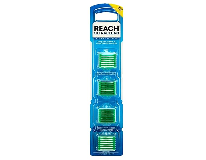 REACH Ultraclean Access Flosser Starter Bundle | Proper & Durable Oral Care & Hygiene | Effective Plaque Removal, Teeth & Gum Protection, PFAS-Free | Starter Kit + 3pk Mint Refills (28ct.)