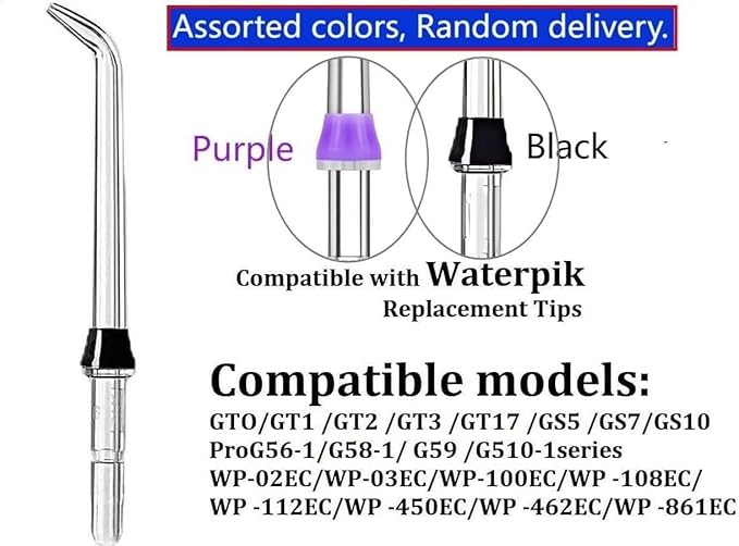 Replacement Heads for WaterPik Water Flosser, Replacement Tips Compatible with Water pik Oral Irrigators Accessories, 5 Classic Jet Tips (Assorted Colors, Random Delivery)