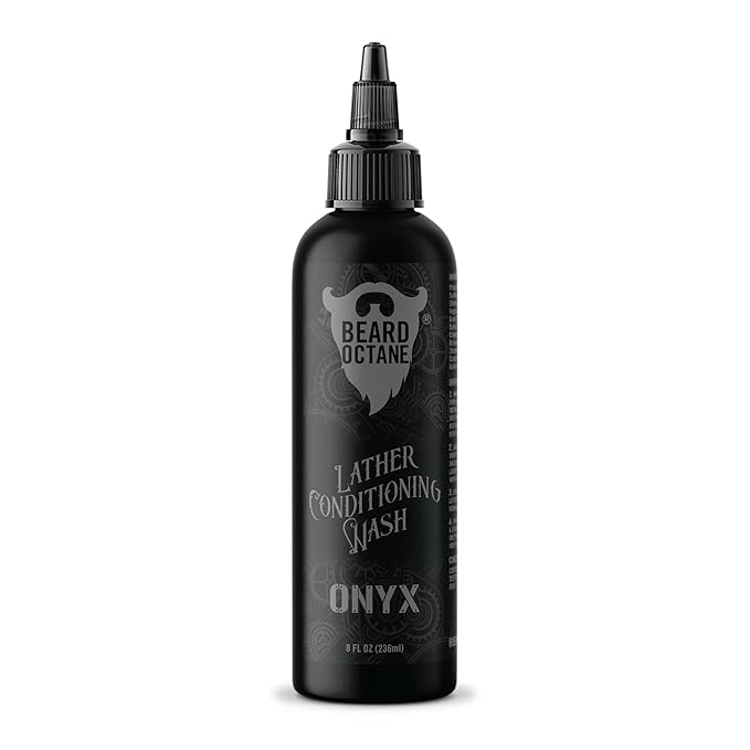 Beard Octane Beard Wash for Men – Onyx (Amber Musk, Leather Cologne) – Gentle Daily Beard Shampoo with Shea Butter – Cleans Without Drying – 8oz
