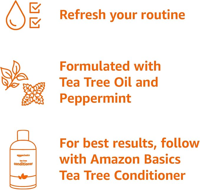 Amazon Basics Tea Tree Shampoo, 10.14 Fl Oz, Pack of 1