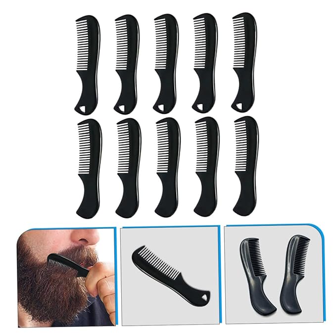4sets Men's Hair Comb Pocket-sized Beard Comb Brush Styling Tool Portable Grooming 10pcs*4