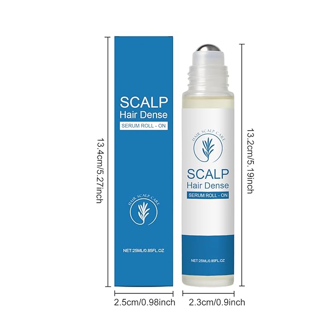 25ml Hair Growth Serum For Thickening & Densifying Hair - Scalp Treatment Serum For Thicker Fuller Hair With Rosemary & Ginger - Hair Density Roller Ball For All Hair Types
