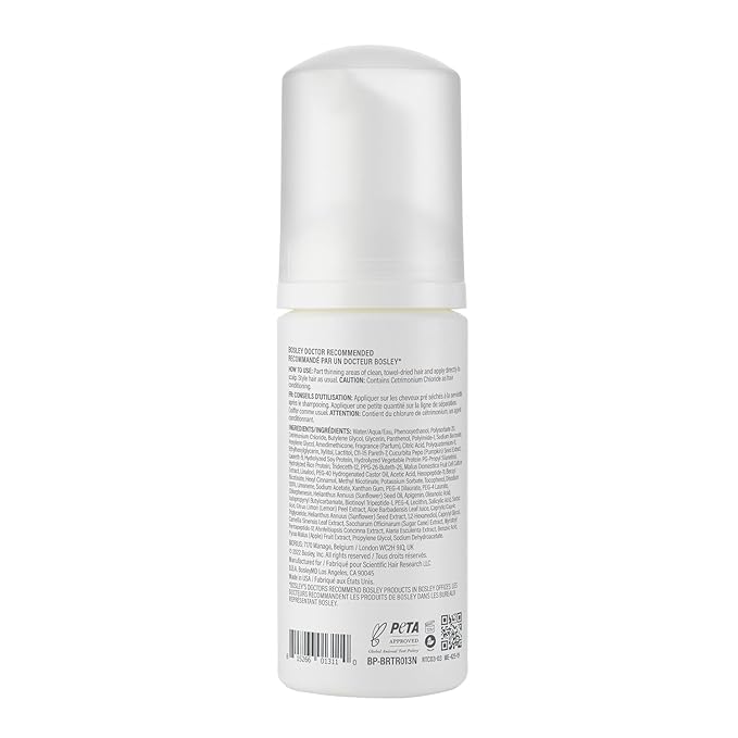 BosleyMD Revive Color Safe Thickening Treatment, Liquid Foaming Treatment Clinically Proven to Restore Visibly Thinning Hair 3.4 Fl Oz