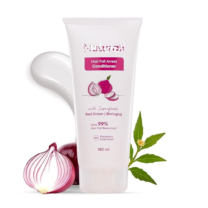 Hairfall Arrest Conditioner with Red Onion & Bhringraj | Sulphate & Paraben-Free Conditioner For Women & Men | Tames Dry, Frizzy Hair | Nourishes, Detangles & Strengthens Hair |180 ml
