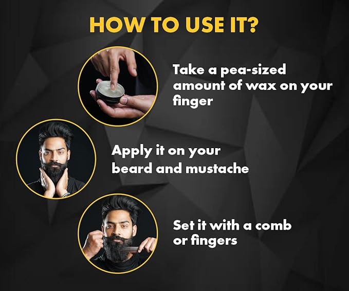 urbangabru Beard, Mustache Wax for Men – Strong Hold Mooch Styling Wax, Balm, Cream to Shape and Nourish Your Beard Contain Vitamin-E and Hemp Seed Oil (1.7 fl oz)