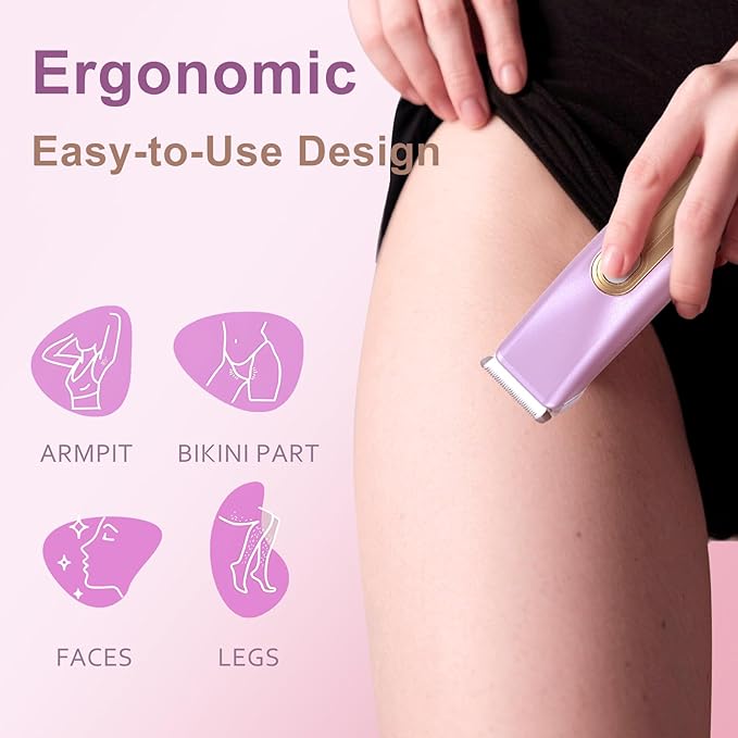 Dual-Head Women's Hair Trimmer – Safe Body, Bikini & Facial Hair Removal, Wet & Dry, USB Rechargeable, Travel-Friendly Personal Grooming