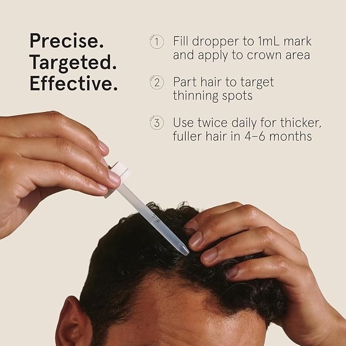 Keeps Extra Strength Minoxidil for Men - 5% Minoxidil Hair Growth Serum - Hair Loss & Regrowth Treatment for Thinning & Bald Spots - Clinically Proven Hair Growth Products - Unscented Topical Solution