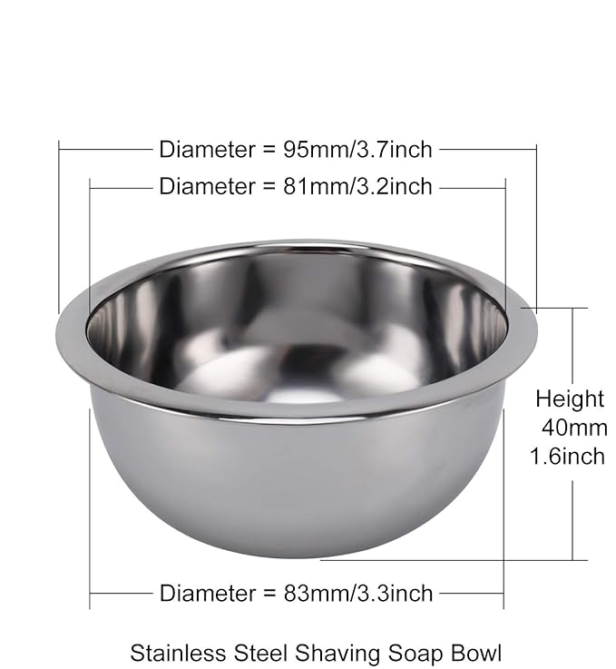 SANWA Deluxe Heavyweight Shaving Brush Razor Stand with Unbreakable Stainless Steel Shaving Bowl Set,Compatible with Gillette Fusion and Double Edge Safety Razor,Cartridge Razor