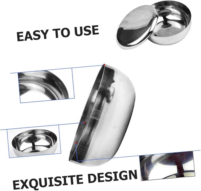 Baluue 1pc Stainless Steel Shaving Bowl Lid Accessory for Men for Traditional Wet Shaving Unbreakable Bubble Bowl for Smooth Lathering