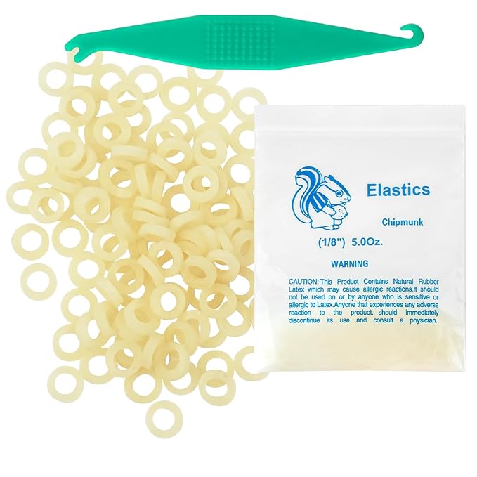 Orthodontic Rubber Bands for Braces 1/8'' Medium 5 oz, 100 Pcs Dental Intraoral Elastic Bands