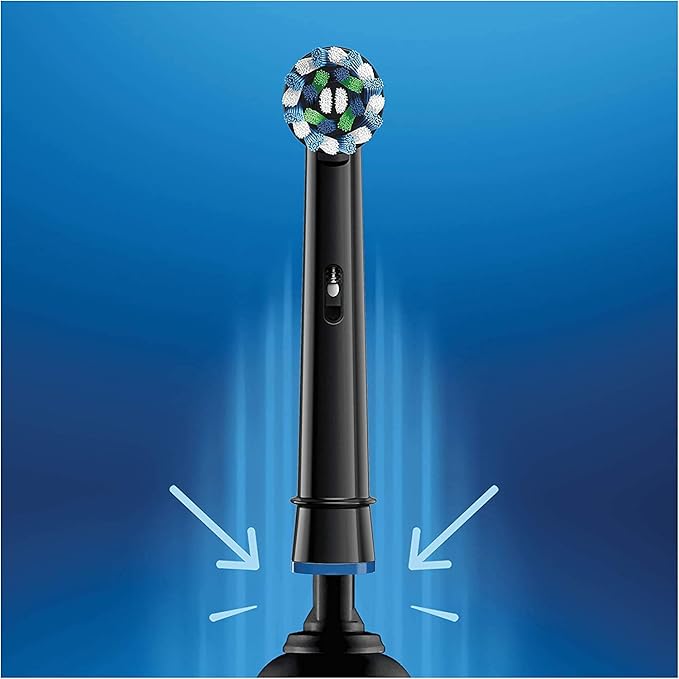 Oral-B Genuine CrossAction Replacement Black Toothbrush Heads, Refills for Electric Toothbrush, Angled Bristles for up to 100 Percent More Plaque Removal, Pack of 4