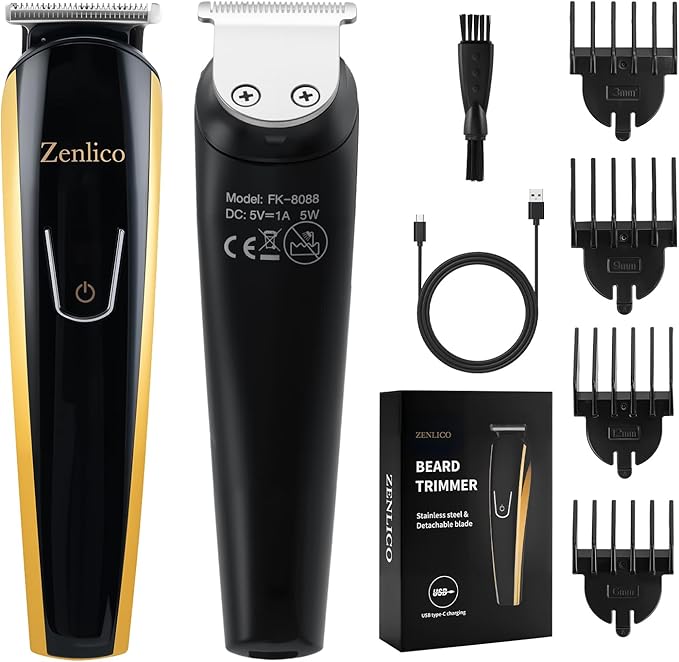 Beard Trimmer for Men, Rechargeable Men's Hair Trimmer for Mustache, Electric Razor & Body Grooming Kit for Beard, Face, Groin & Manscaping, Birthday Valentines Ideal Gift for Men