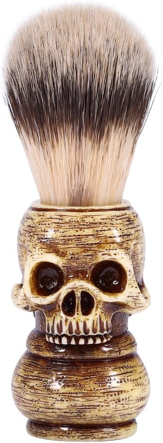 Shaving Brush, Hair Shave Brush, Skull Head Shape Mens Shaving Brush for Shaving Cream Foam or Soap