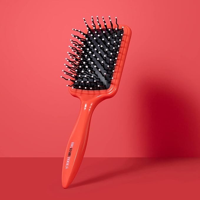 Big Hair Tools, Extra Large Paddle Brush, Cushion Hair Brush, Wavy Pins Reduce Knots and Tangles for Curly, Wavy, Long, Thick Hair