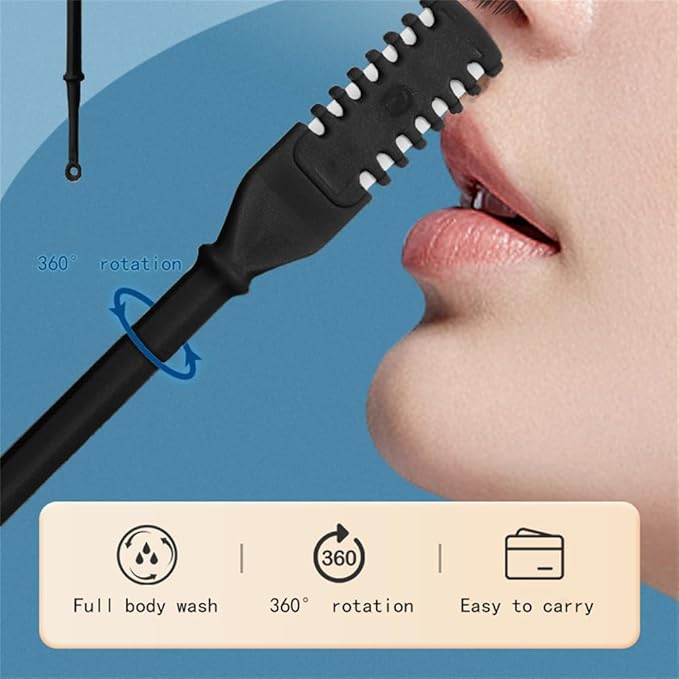 3PCS 2 in1 Nose Hair Knife 360 Degree Rotation Shaving with Double Sided Comb Nostril Cleaner, Facial Hair Removel Portable Nose Hair Trimmer, Ear Canal Cleaner, Black