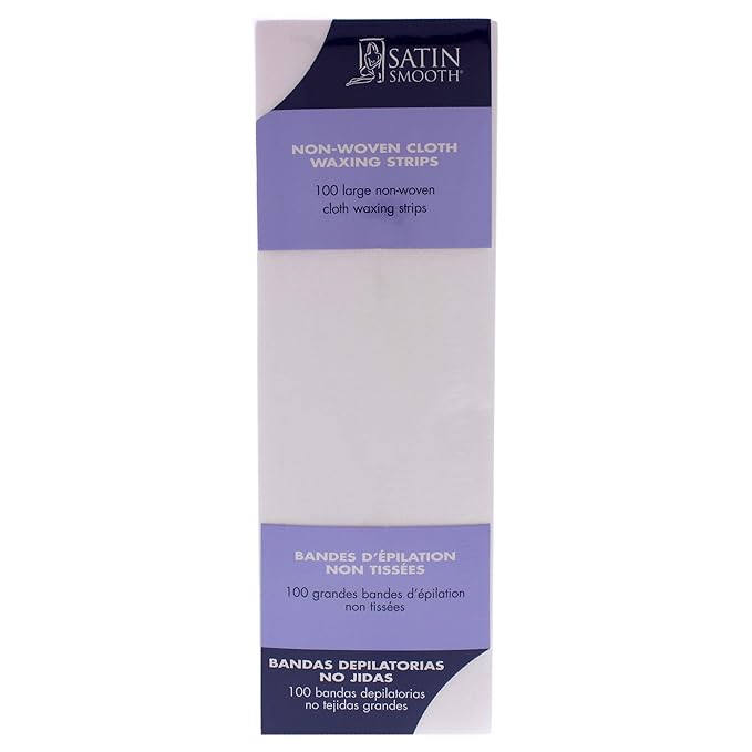 Satin Smooth Non-Woven Cloth Waxing Strips, Large, 100 ct x 1 pack