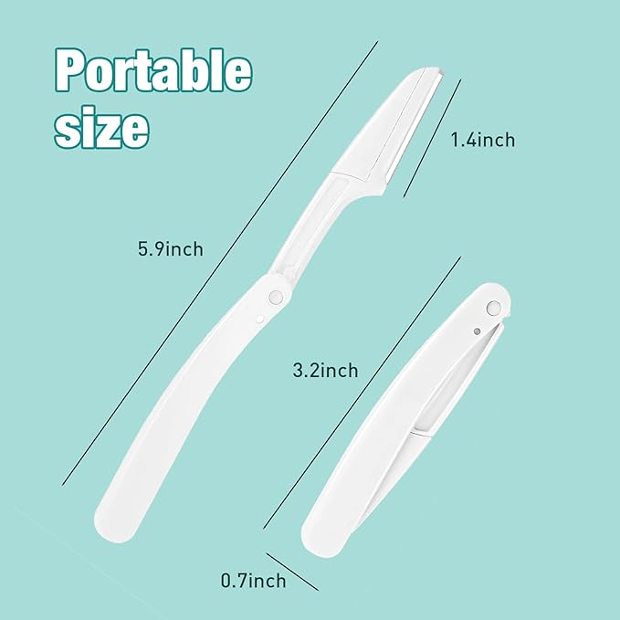 4PCS Foldable Eyebrow Face Razor, Eyebrow Trimmer Facial Hair Remover for Women and Men, Safe & Portable Design