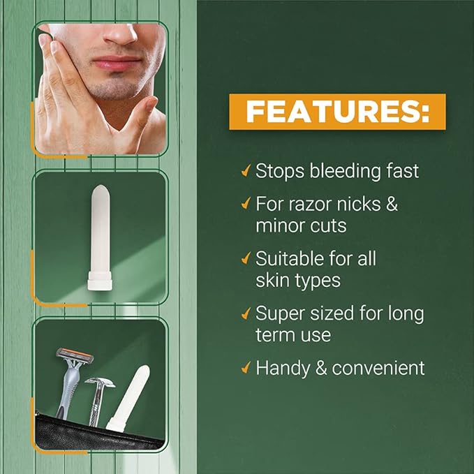 Clubman Jumbo Styptic Pencil, Treat and Seal Shaving Cuts Instantly, Anti-hemorrhaging Stick, First Aid Device, White, 1 oz